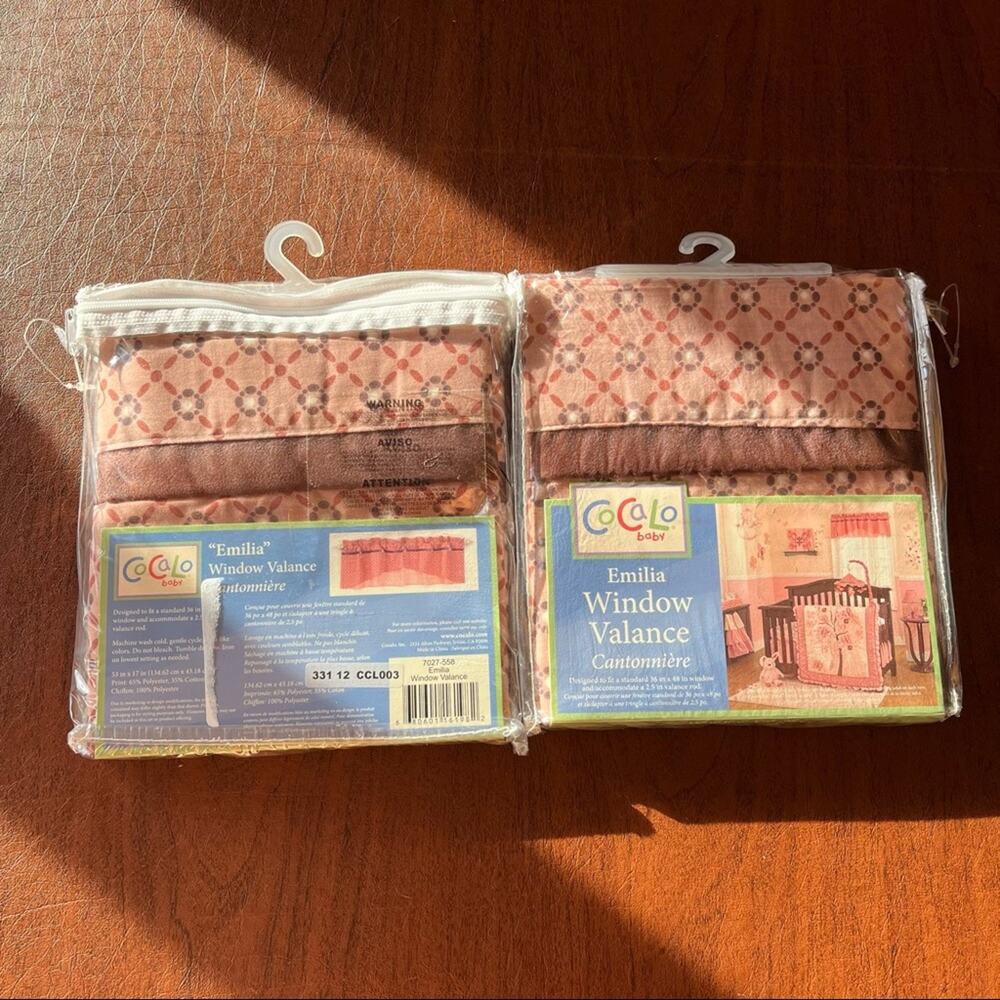 CoCaLo Emilia Window Valance set of 2 Pink 36 x 48